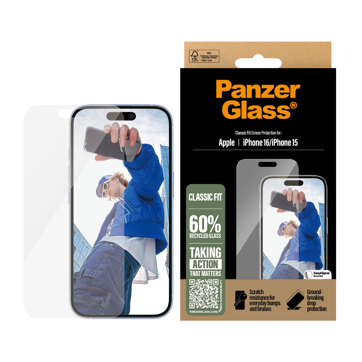 PanzerGlass panssarilasi iPhone 16 | 15