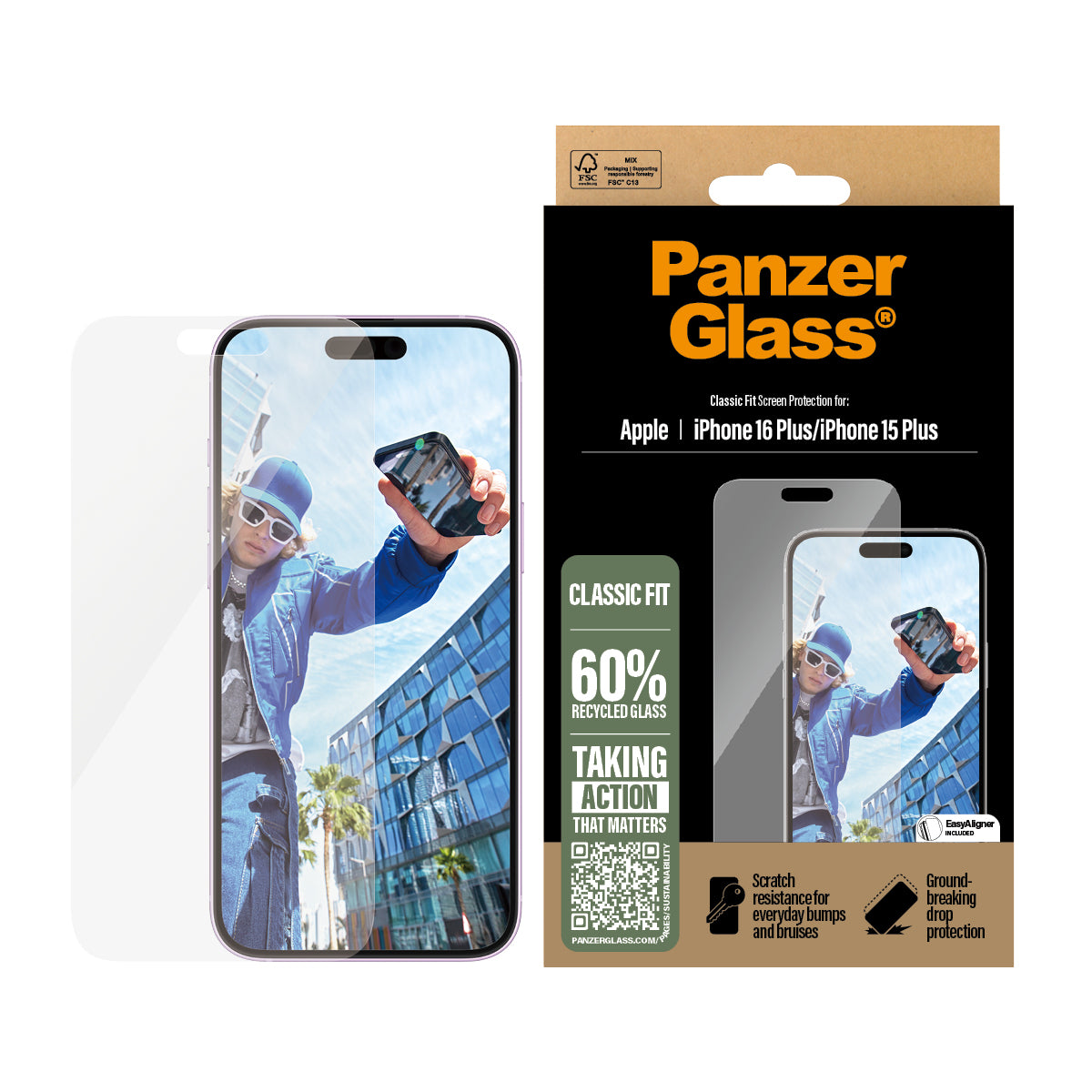 PanzerGlass panssarilasi iPhone 16 | 15 Plus