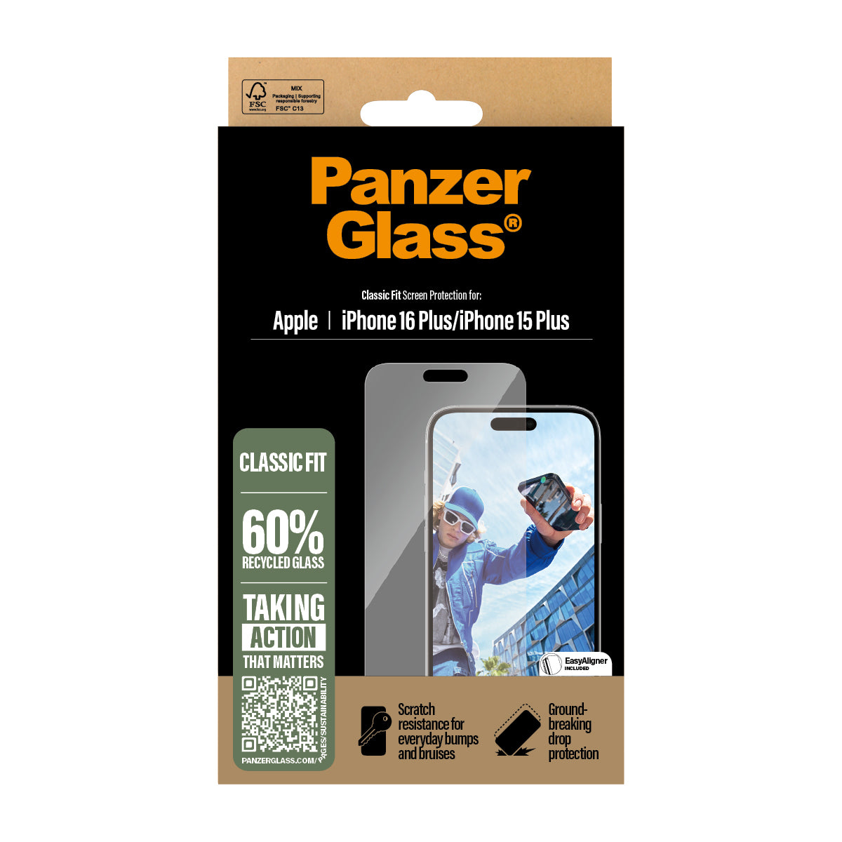 PanzerGlass panssarilasi iPhone 16 | 15 Plus