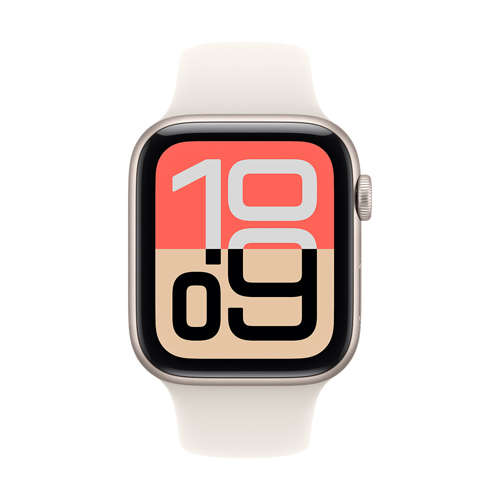 Apple Watch SE 3 GPS - 40 mm tähtivalkea alumiinikuori ja tähtivalkea urheiluranneke - S/M