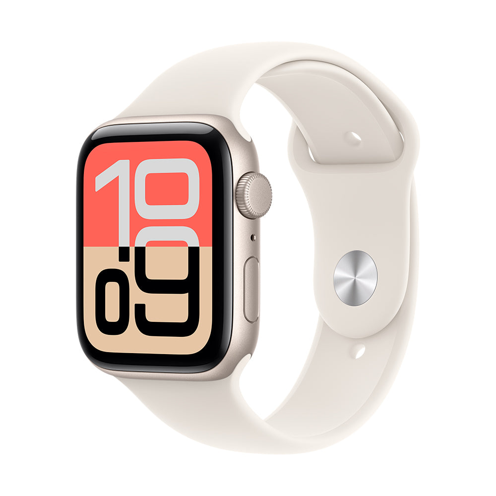 Apple Watch SE 3 GPS - 40 mm tähtivalkea alumiinikuori ja tähtivalkea urheiluranneke - S/M