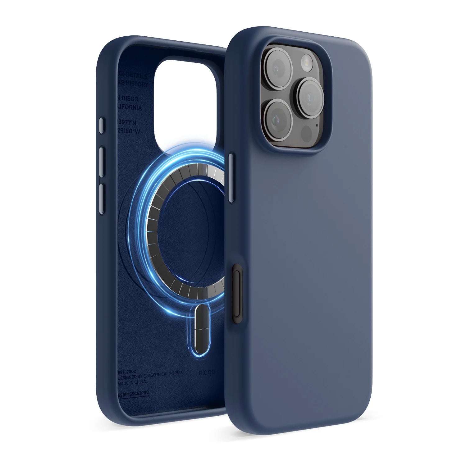 Elago iPhone 16 Pro Max silikonikuori MagSafella - sininen