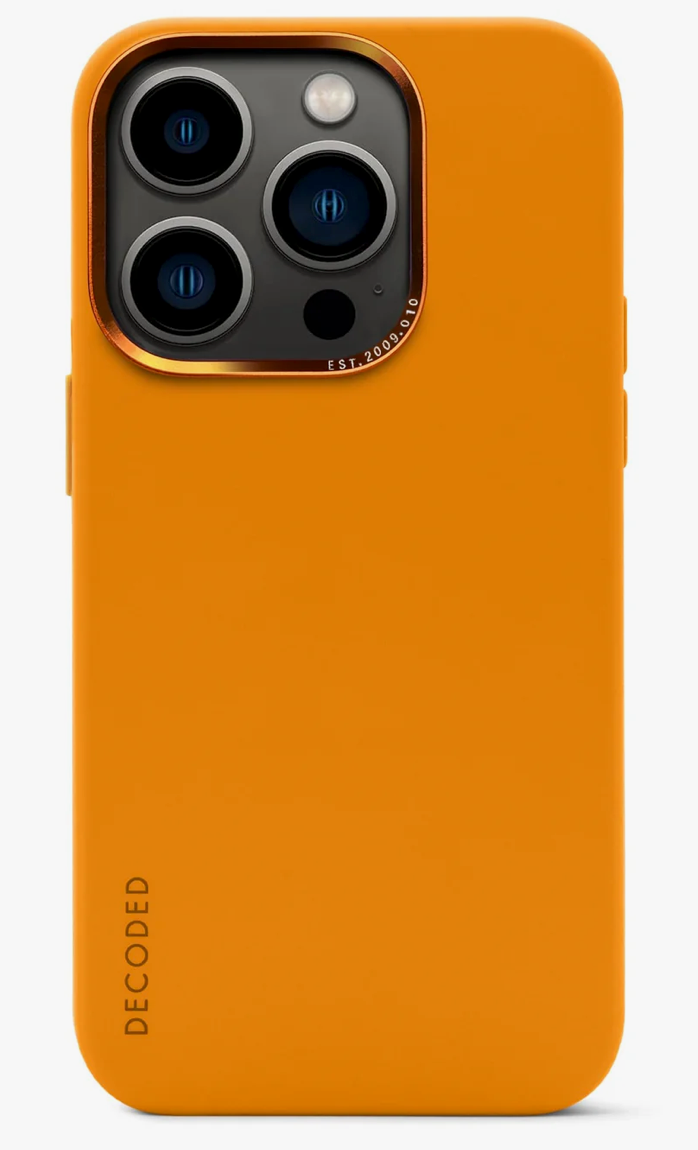 Decoded iPhone 14 Pro silikonikuori MagSafella - Aprikoosin oranssi