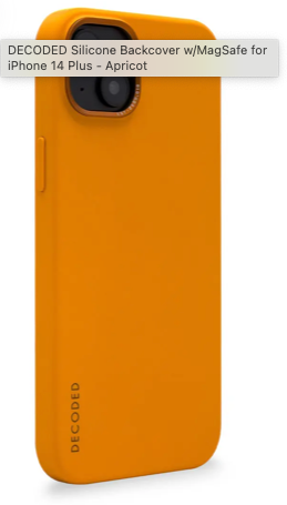 Decoded iPhone 14 Plus silikonikuori MagSafella - aprikoosin oranssi