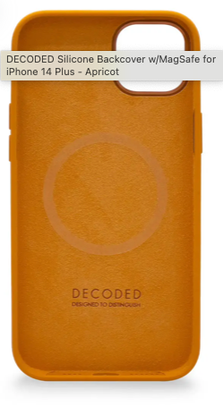 Decoded iPhone 14 Plus silikonikuori MagSafella - aprikoosin oranssi