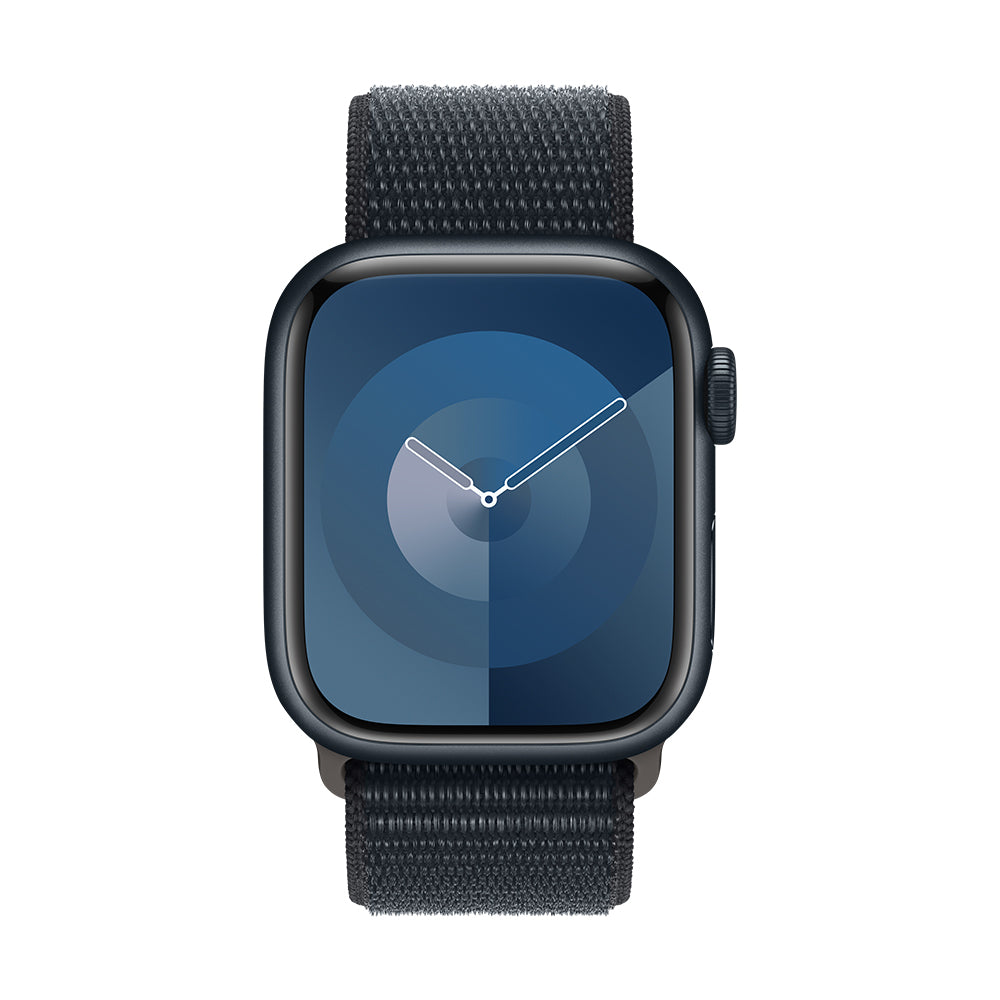 Apple Watch Series 9 (GPS) - 41 mm keskiyö alumiinikuori ja Sport Loop -ranneke