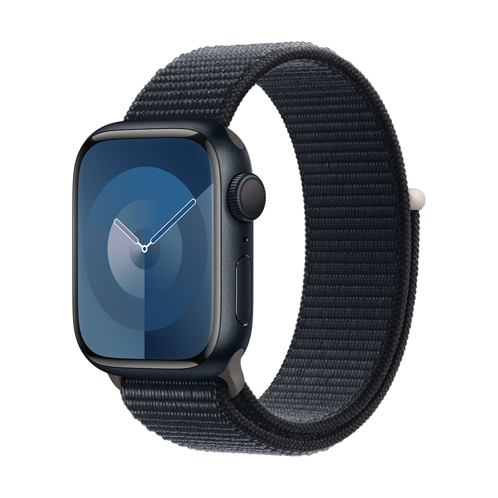 Apple Watch Series 9 (GPS) - 41 mm keskiyö alumiinikuori ja Sport Loop -ranneke