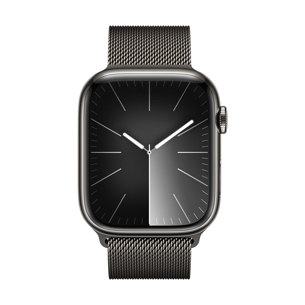 Apple Watch Series 9 (GPS+ Cellular) - 45 mm grafiitinvärinen ruostumaton teräskuori ja milanolaisranneke