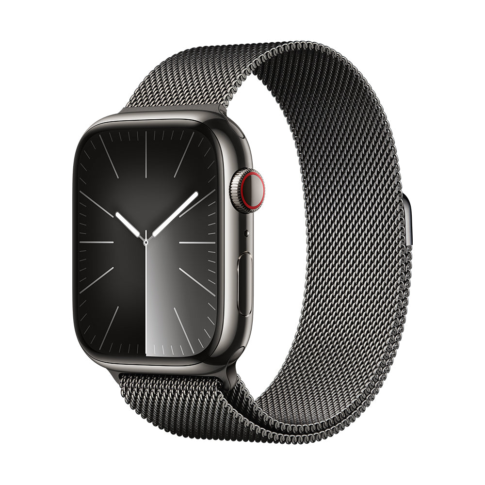 Apple Watch Series 9 (GPS+ Cellular) - 45 mm grafiitinvärinen ruostumaton teräskuori ja milanolaisranneke