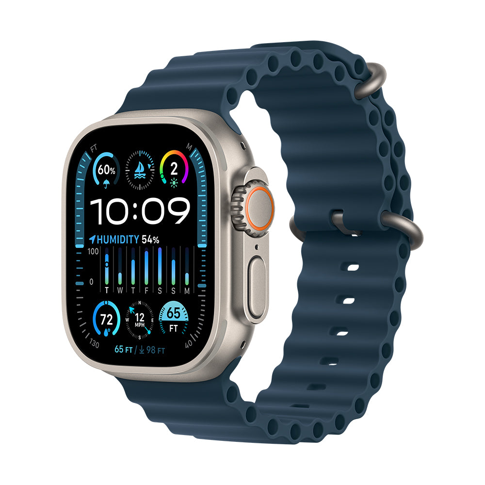 Apple Watch Ultra 2 (GPS+Cellular) - 49 mm titaanikuori ja sininen Ocean-ranneke