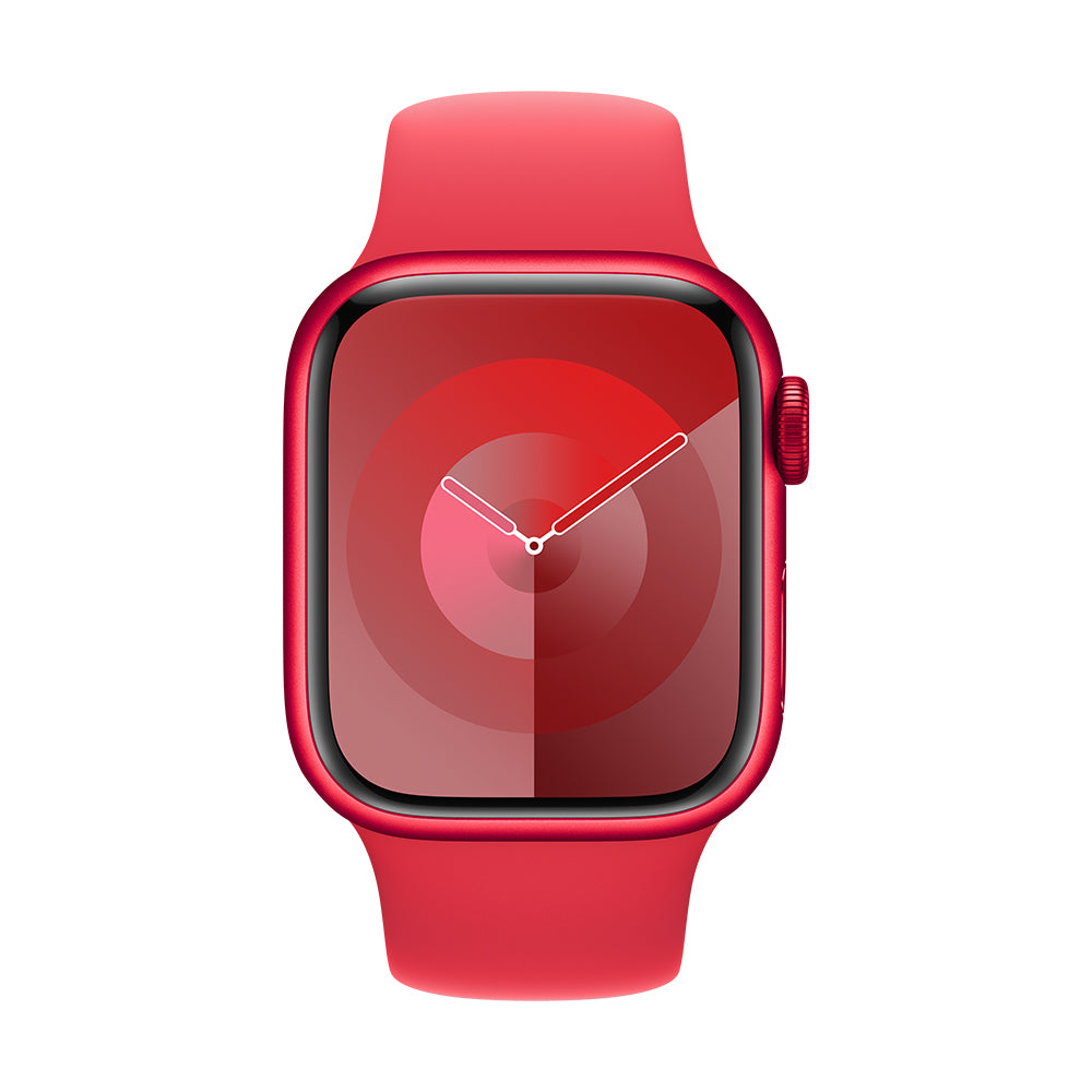 Apple Watch Series 9 (GPS) - 41 mm punainen alumiinikuori ja urheiluranneke, M/L