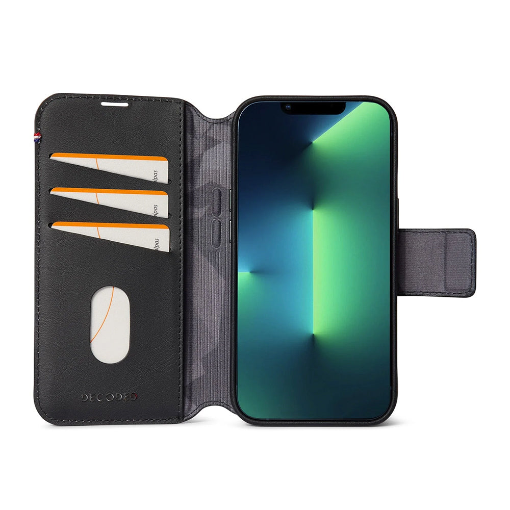 Decoded irroitettava lompakko- ja suojakuori iPhone 14 Plus - musta