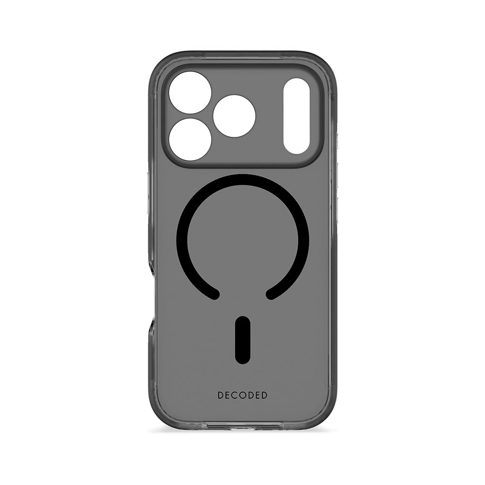 Decoded iPhone 17 Pro Max DropTec suojakuori MagSafella - tumma läpinäkyvä