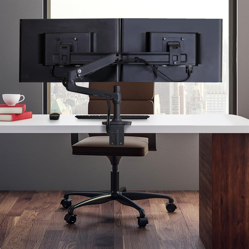 Ergotron LX Dual Direct Desk Mount -monitorivarsi, matta musta