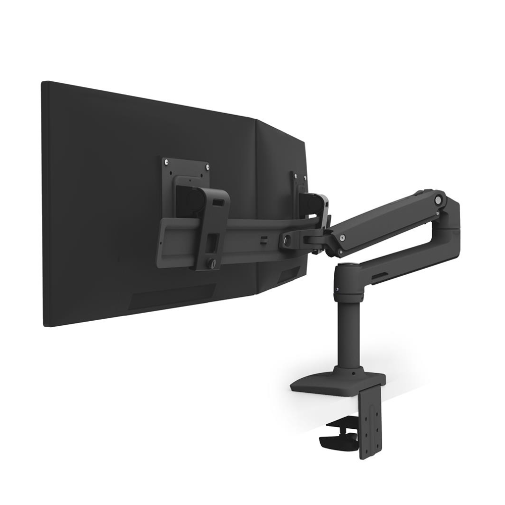 Ergotron LX Dual Direct Desk Mount -monitorivarsi, matta musta