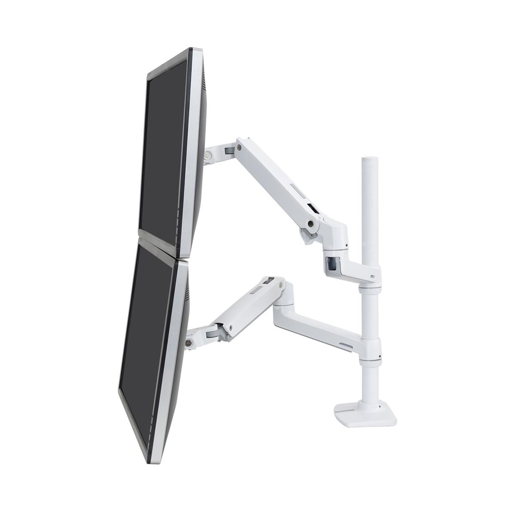 Ergotron LX Dual Stacking Arm -monitorivarsi (pitkä), valkoinen