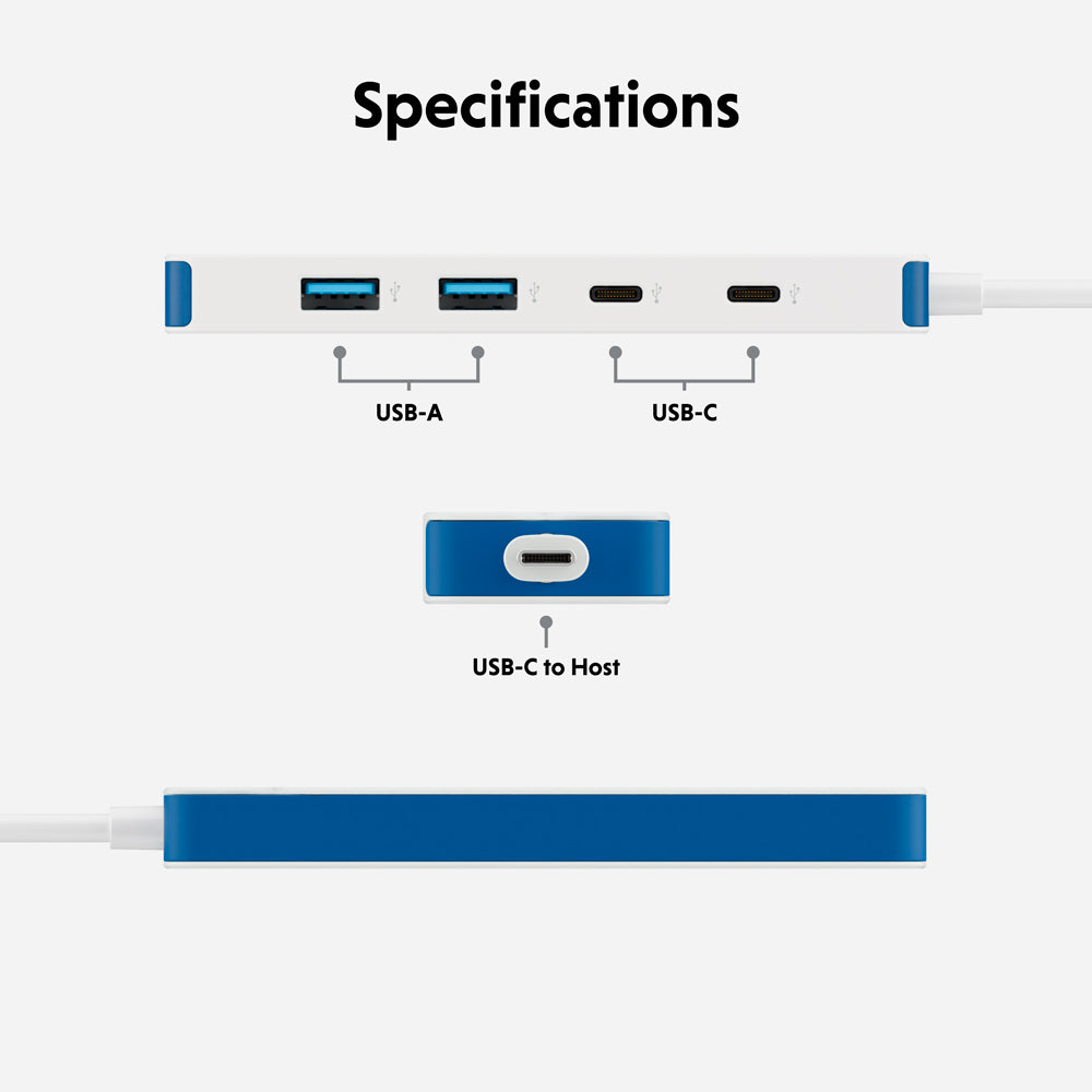 Hyper HyperDrive Flex 4 Port USB-C Combo Hubi, sininen