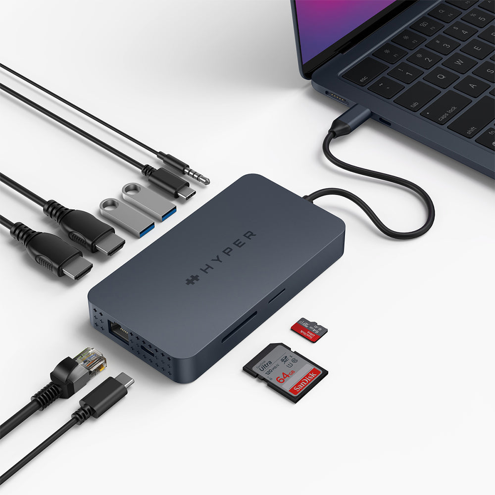Hyper HyperDrive Dual 4K HDMI 10-in-1 USB-C -sovitin