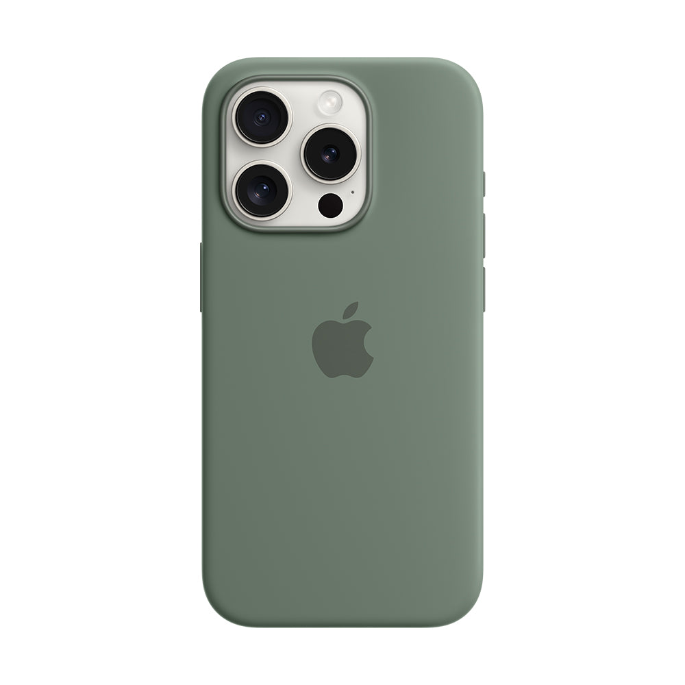 Apple iPhone 15 Pron MagSafe-silikonikuori - sypressinvihreä