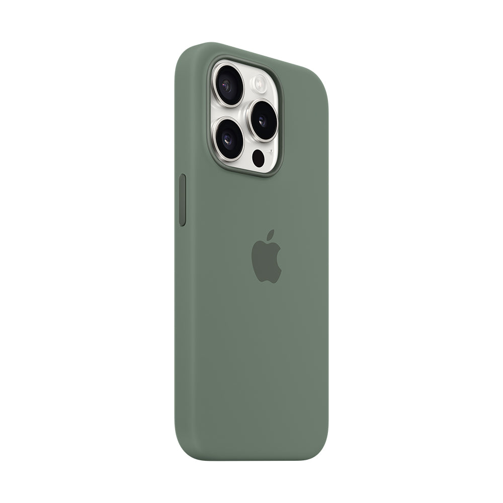 Apple iPhone 15 Pron MagSafe-silikonikuori - sypressinvihreä