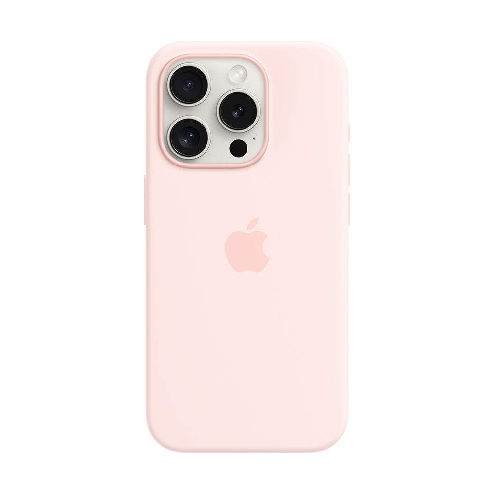 Apple iPhone 15 Pro Maxin MagSafe-silikonikuori - vaaleanpunainen