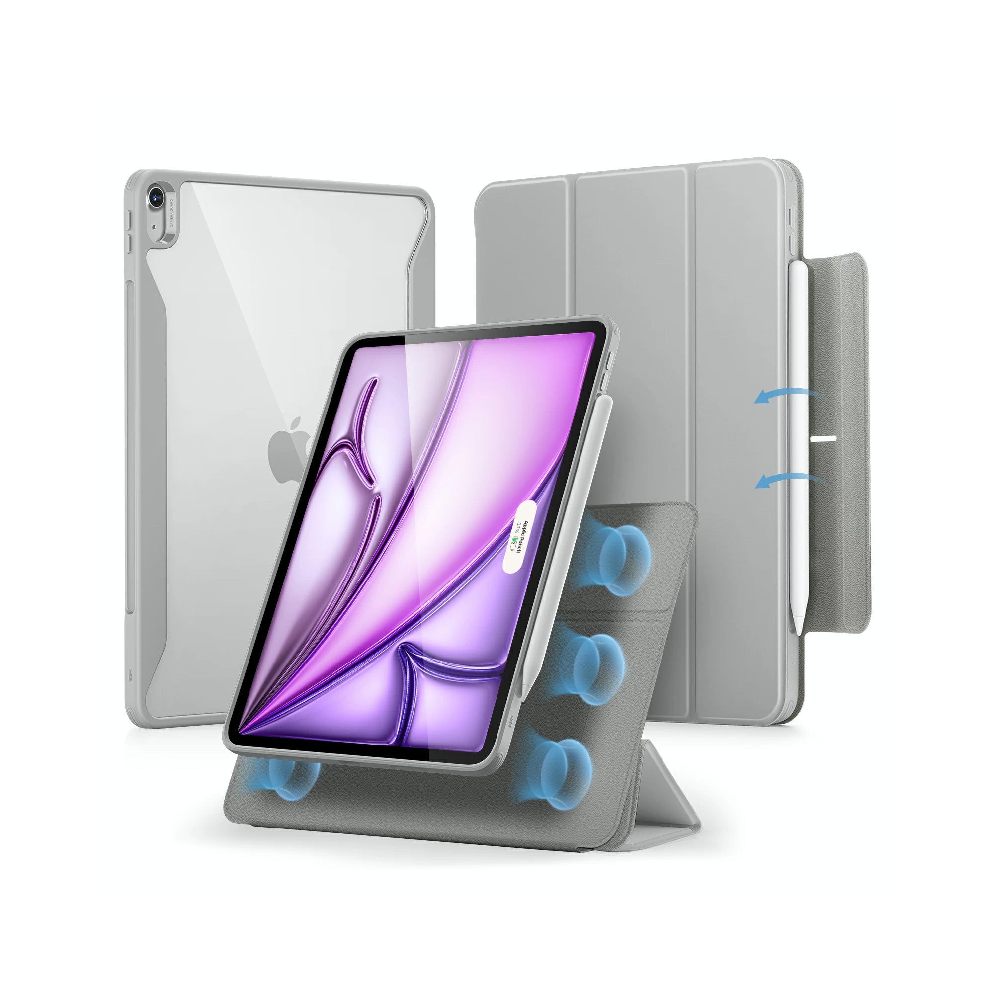 ESR Rebound Hybrid Case 360 iPad Air 11" - harmaa