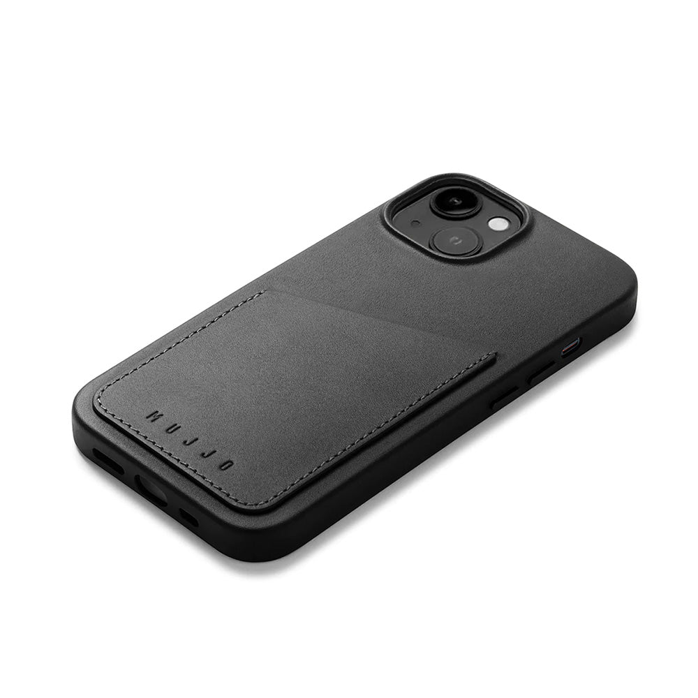 MUJJO Pocket, kuori korttikotelolla iPhone 13, musta