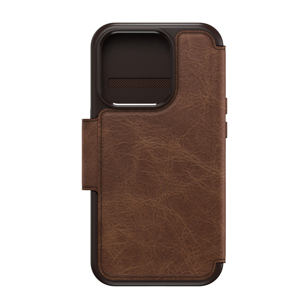Otterbox Strada MagSafe iPhone 15 Pro lompakkokotelo - ruskea