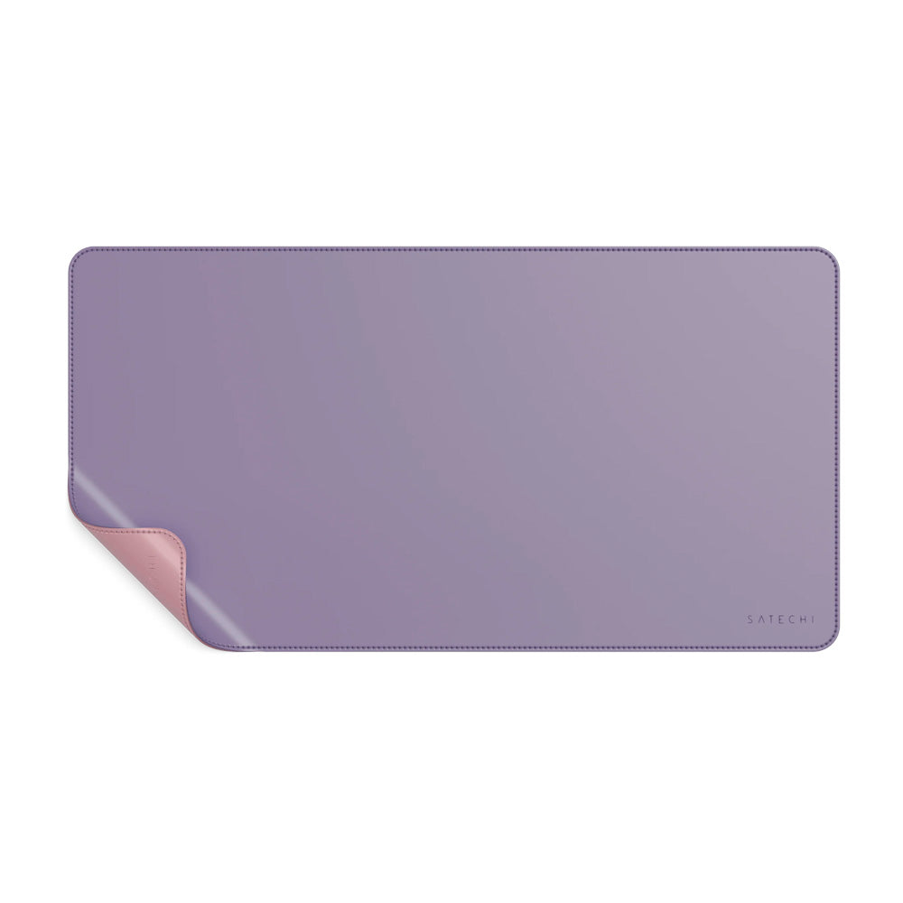 Satechi Dual Eco Leather Deskmate - tekonahkainen iso hiirimatto, vaaleanpunainen/lila