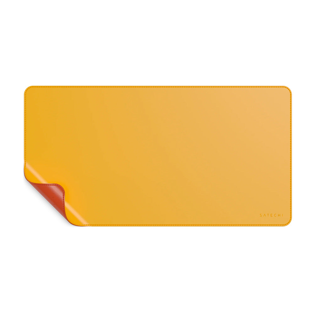 Satechi Dual Eco Leather Deskmate - tekonahkainen iso hiirimatto, keltainen/oranssi