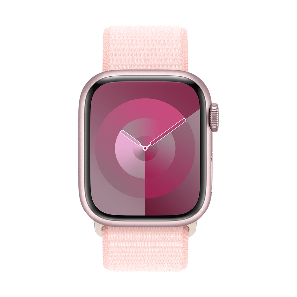 Apple Watch Series 9 (GPS) - 41 mm pinkki alumiinikuori ja vaaleanpunainen Sport Loop -ranneke