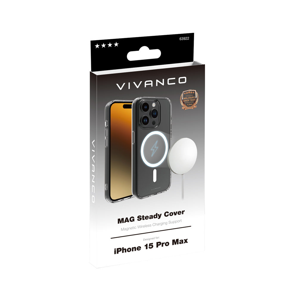 Vivanco Mag Steady iPhone 15 Pro Max kuori - kirkas