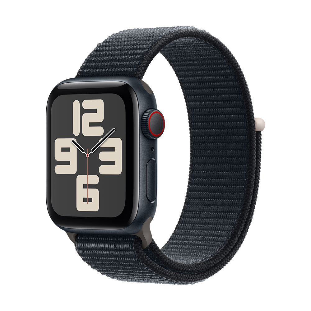 Apple Watch SE (GPS+Cellular) - 40 mm keskiyö alumiinikuori ja Sport Loop -ranneke