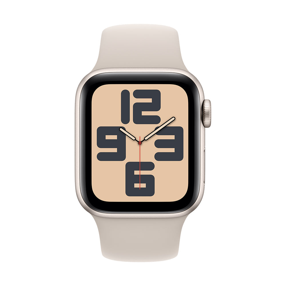 Apple Watch SE (GPS+Cellular) - 44 mm tähtivalkea alumiinikuori ja urheiluranneke, S/M