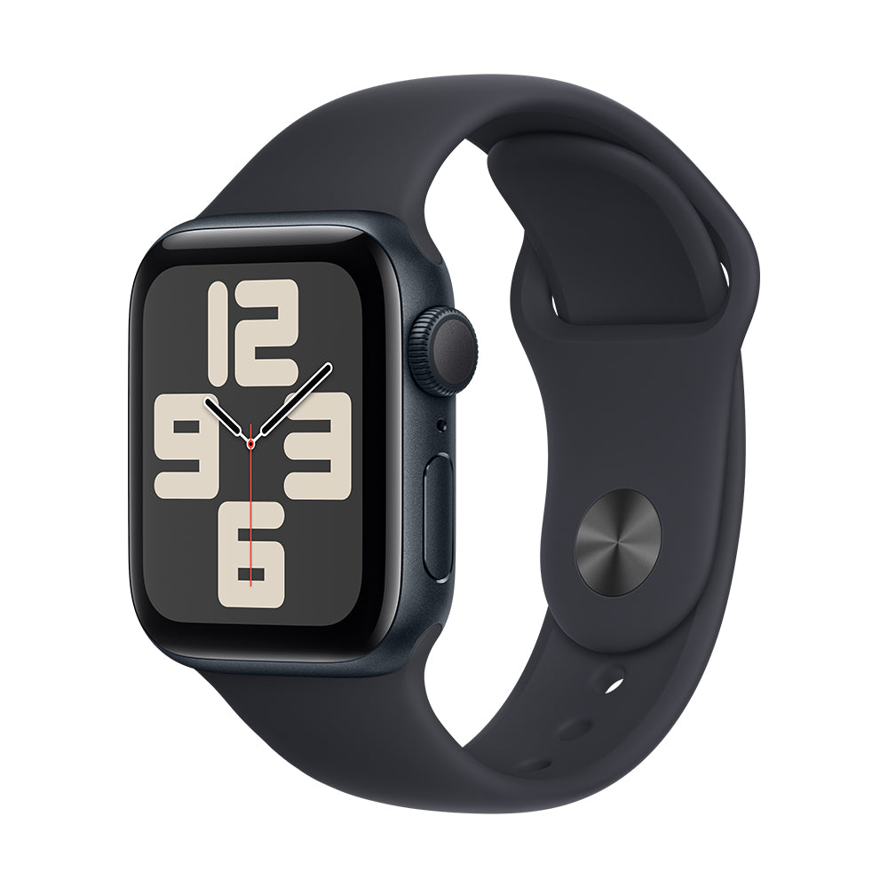 Apple Watch SE (GPS) - 40 mm keskiyö alumiinikuori ja urheiluranneke, S/M