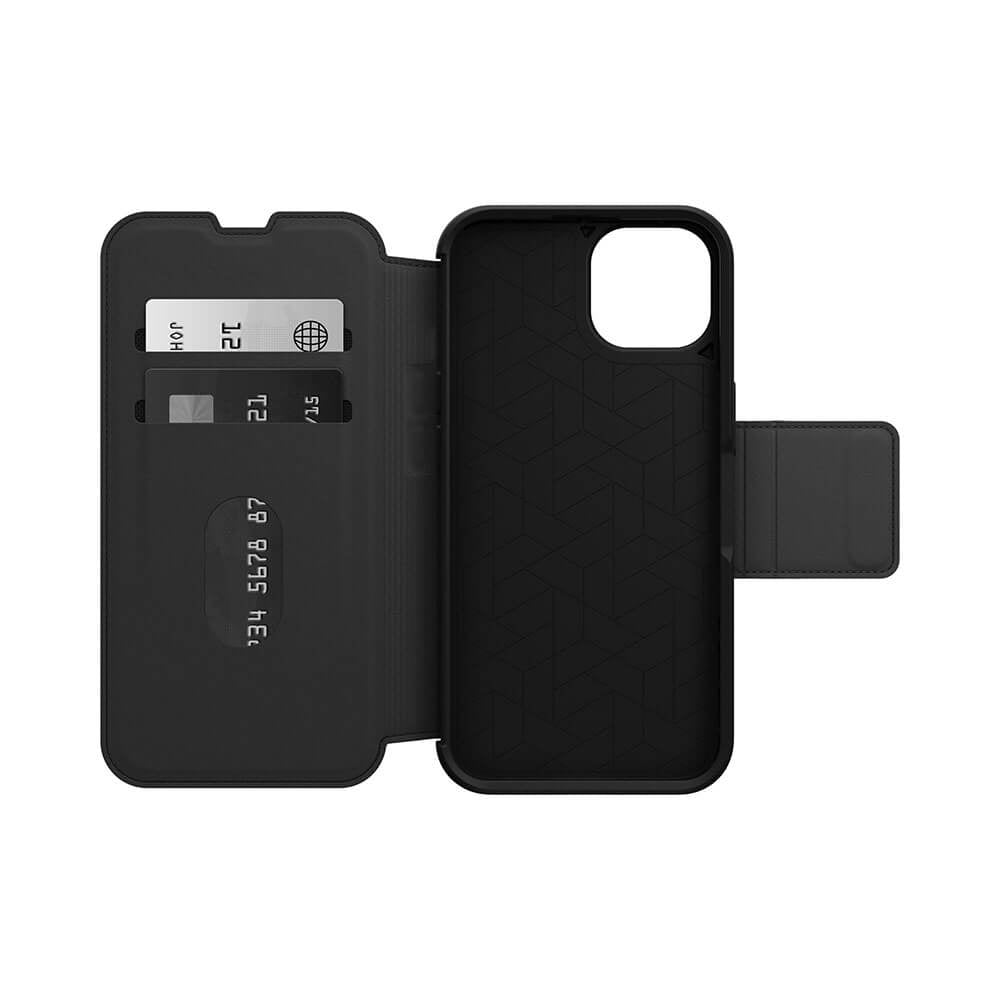 Otterbox Strada iPhone 14 lompakkokotelo - musta