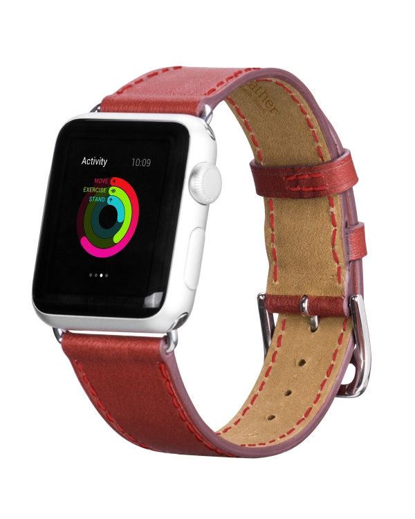 Hoco Mix and Match - 38/40/41/42mm nahkaranneke punainen