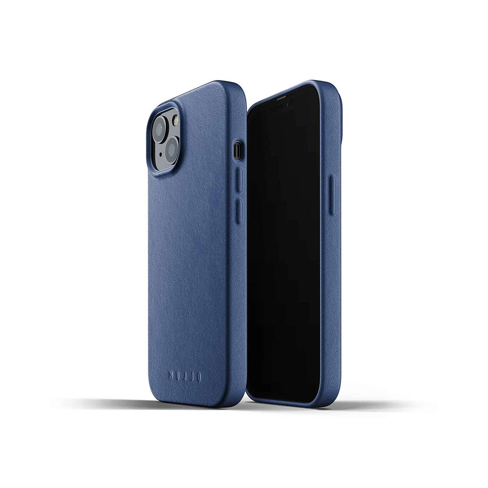 Mujjo Leather Case, nahkainen kuori iPhone 13, sininen