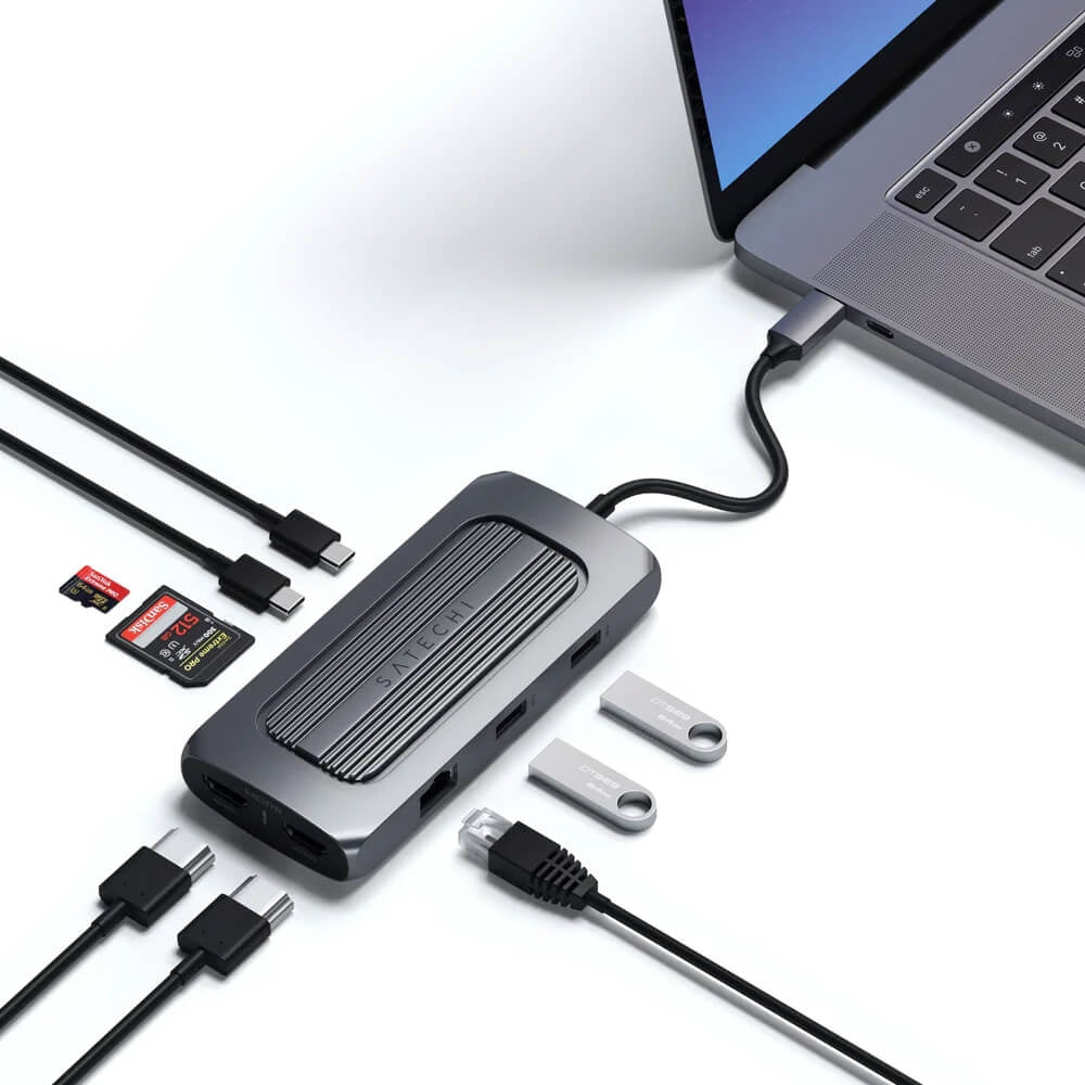 Satechi USB-C Multiport MX -sovitin - tähtiharmaa
