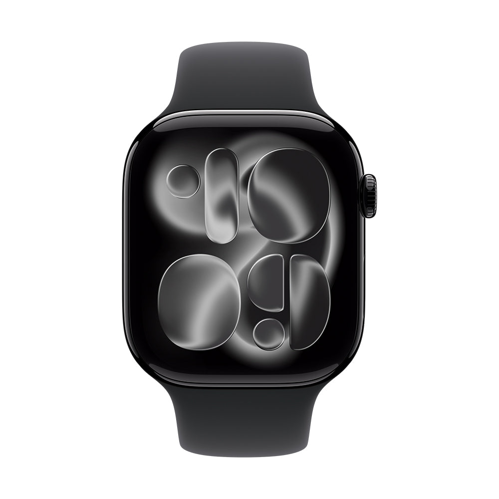 Apple Watch Series 11 GPS - 46 mm peilimusta alumiinikuori ja musta urheiluranneke - S/M