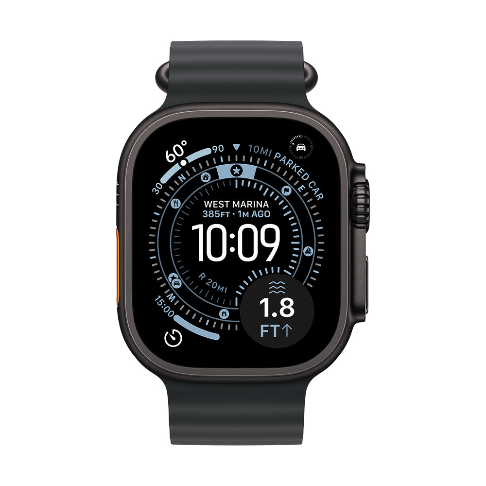 Apple Watch Ultra 3 GPS + Cellular - 49 mm musta titaanikuori ja musta Ocean-ranneke