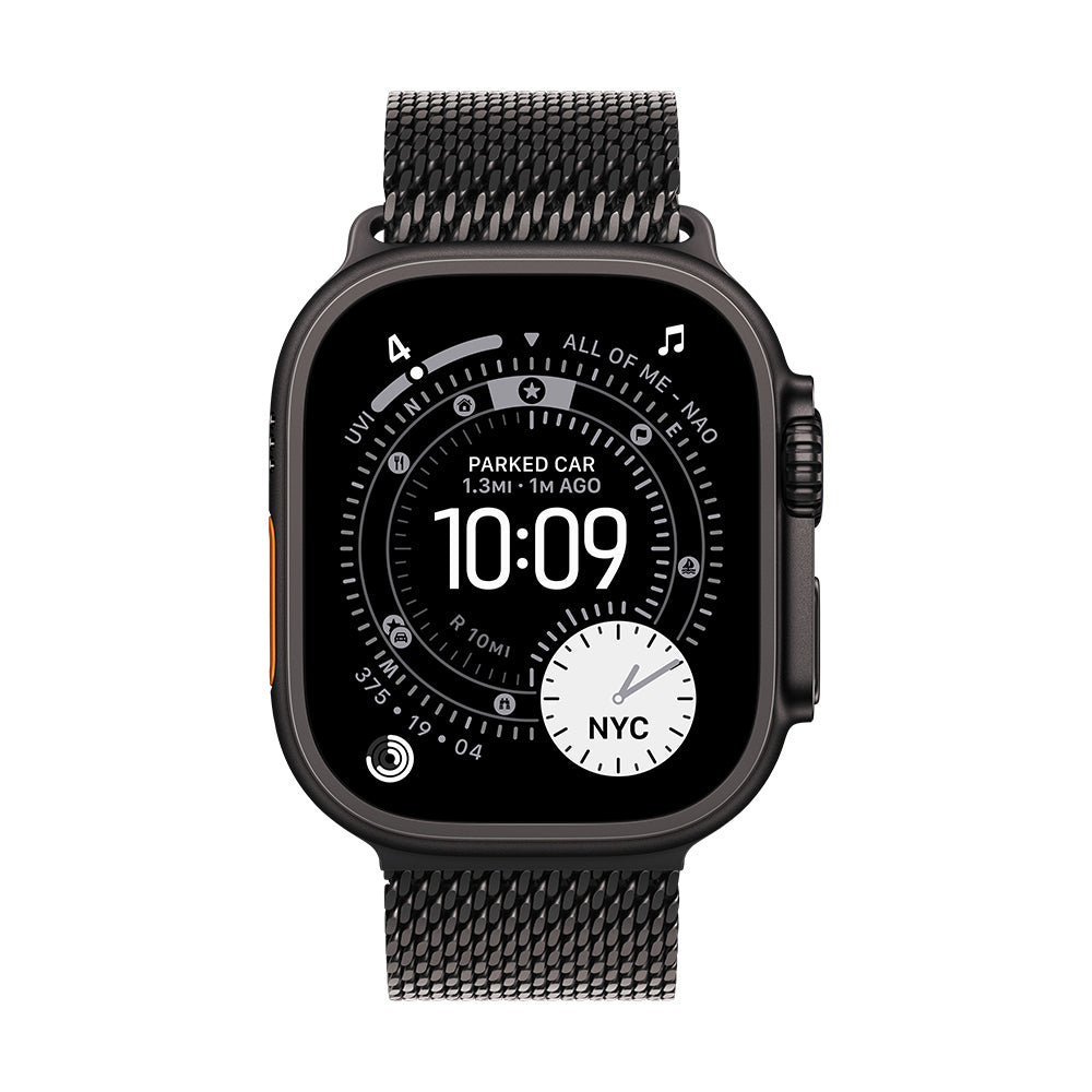Apple Watch Ultra 3 GPS + Cellular - 49 mm musta titaanikuori ja mustatitaaninen milanolaisranneke - keskikokoinen
