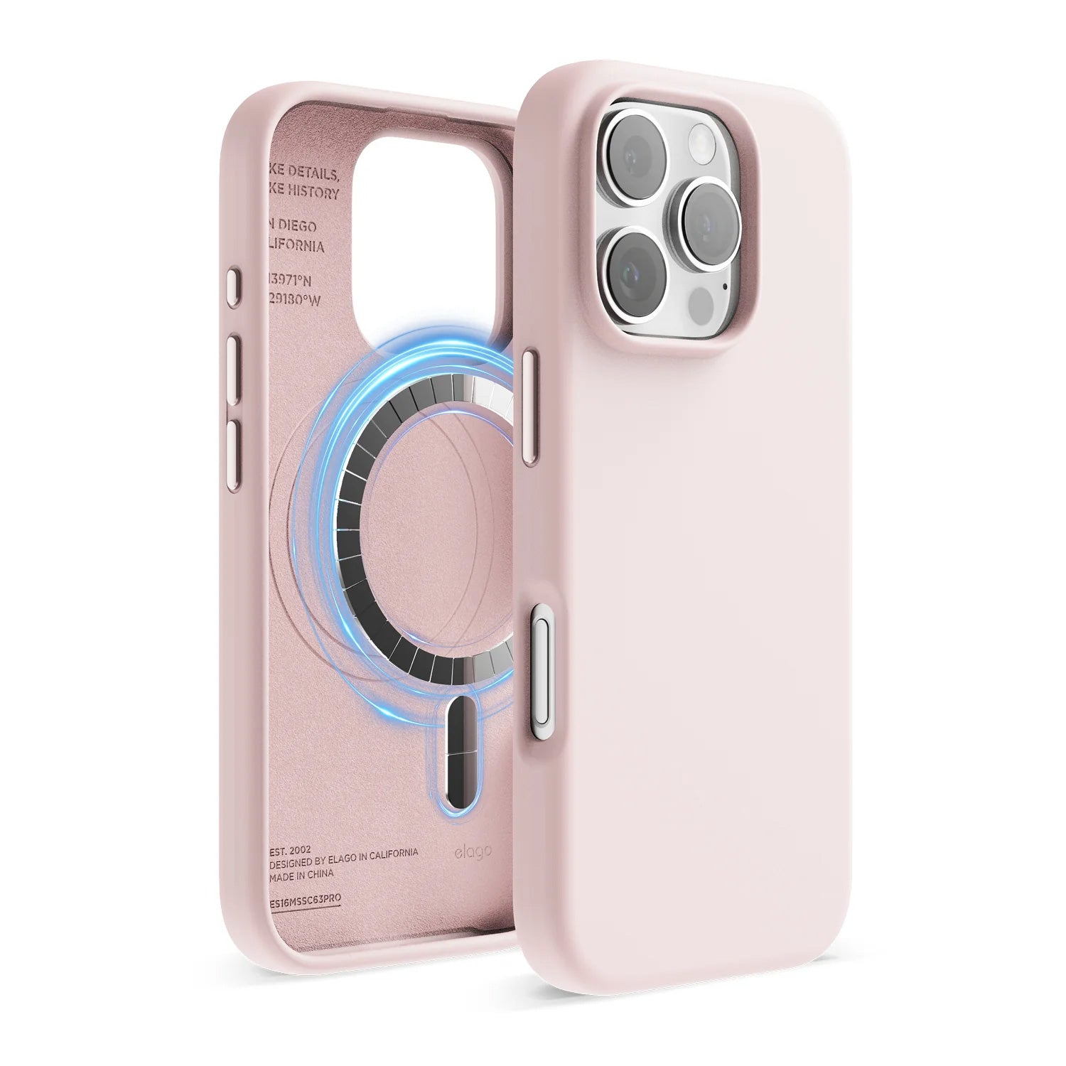 Elago iPhone 16 Pro silikonikuori MagSafella - pinkki