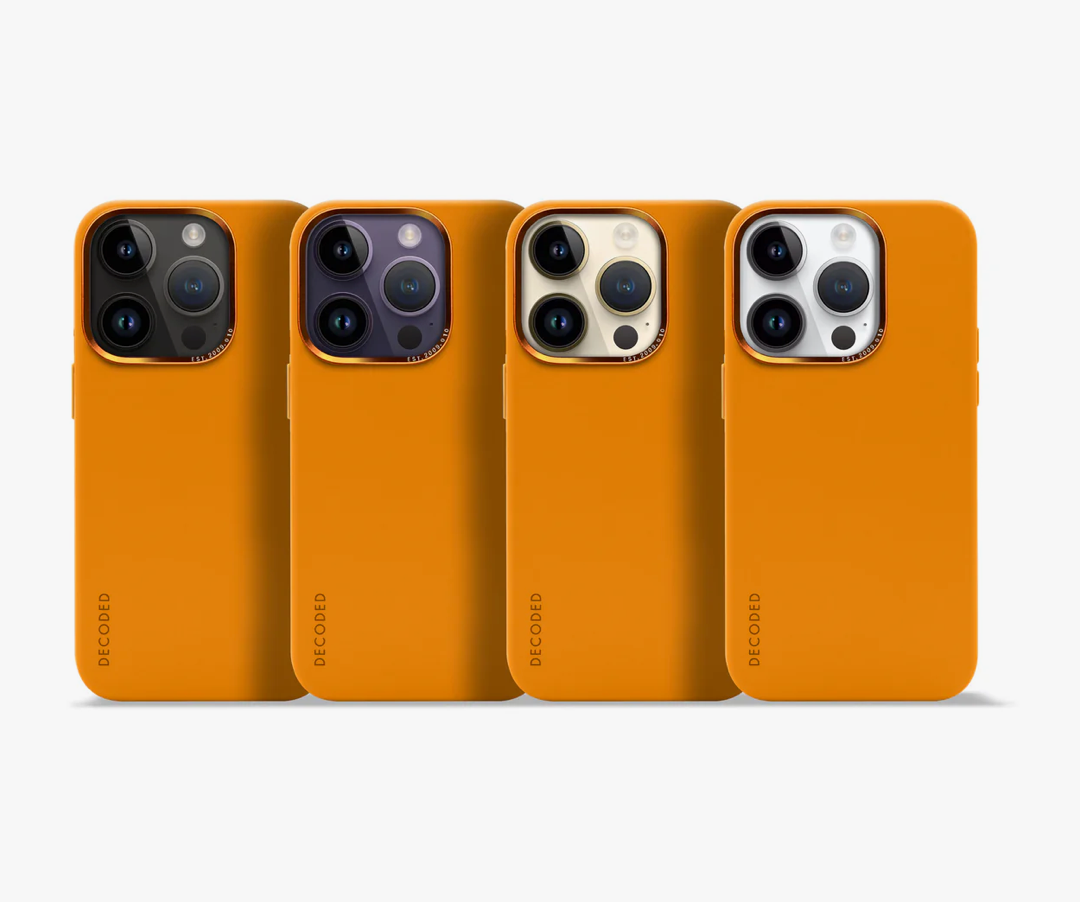 Decoded iPhone 14 Pro silikonikuori MagSafella - Aprikoosin oranssi