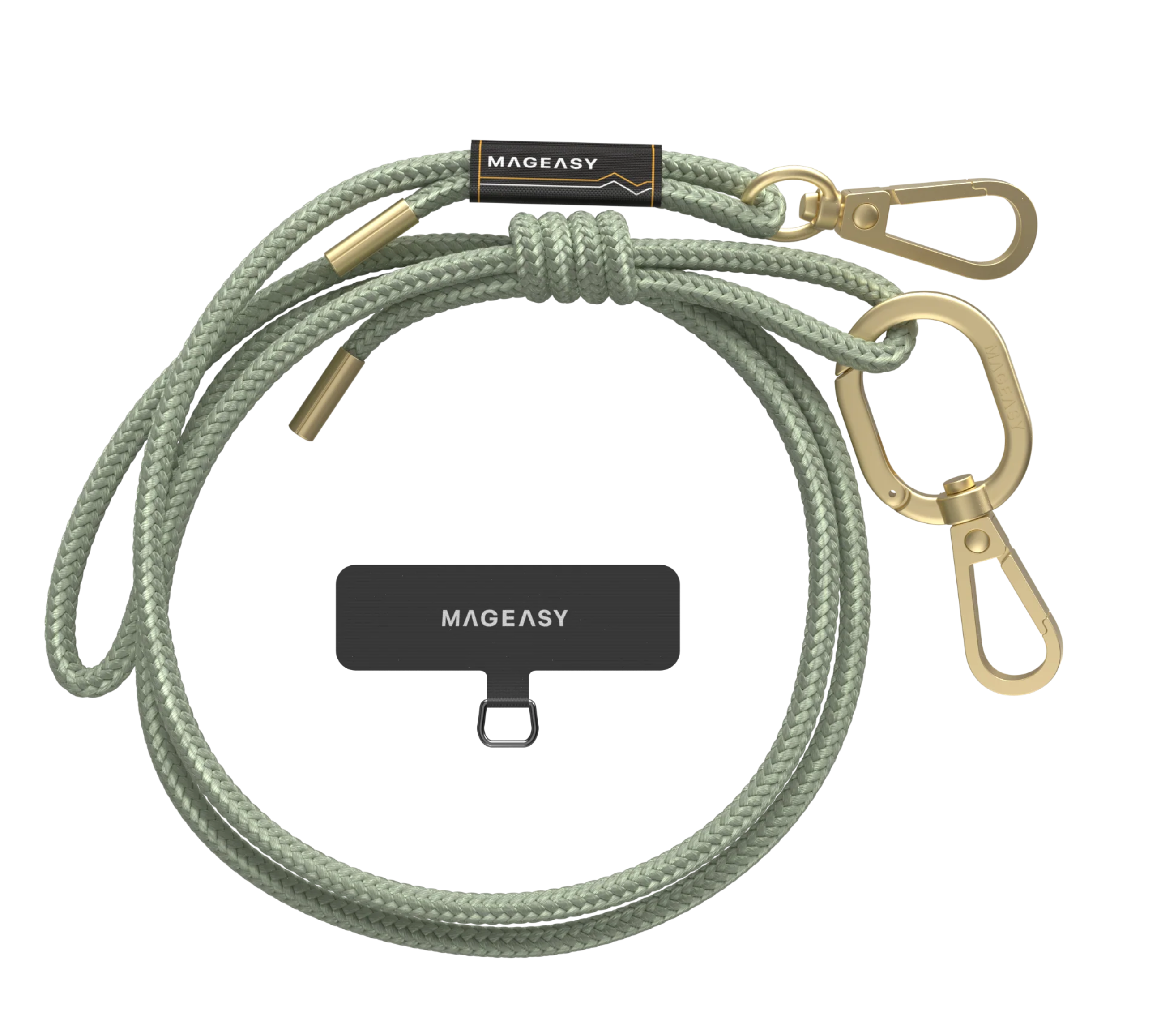 Mageasy Rope Strap 6.0 mm + strap card, kantohihna iPhonelle, Sage Green