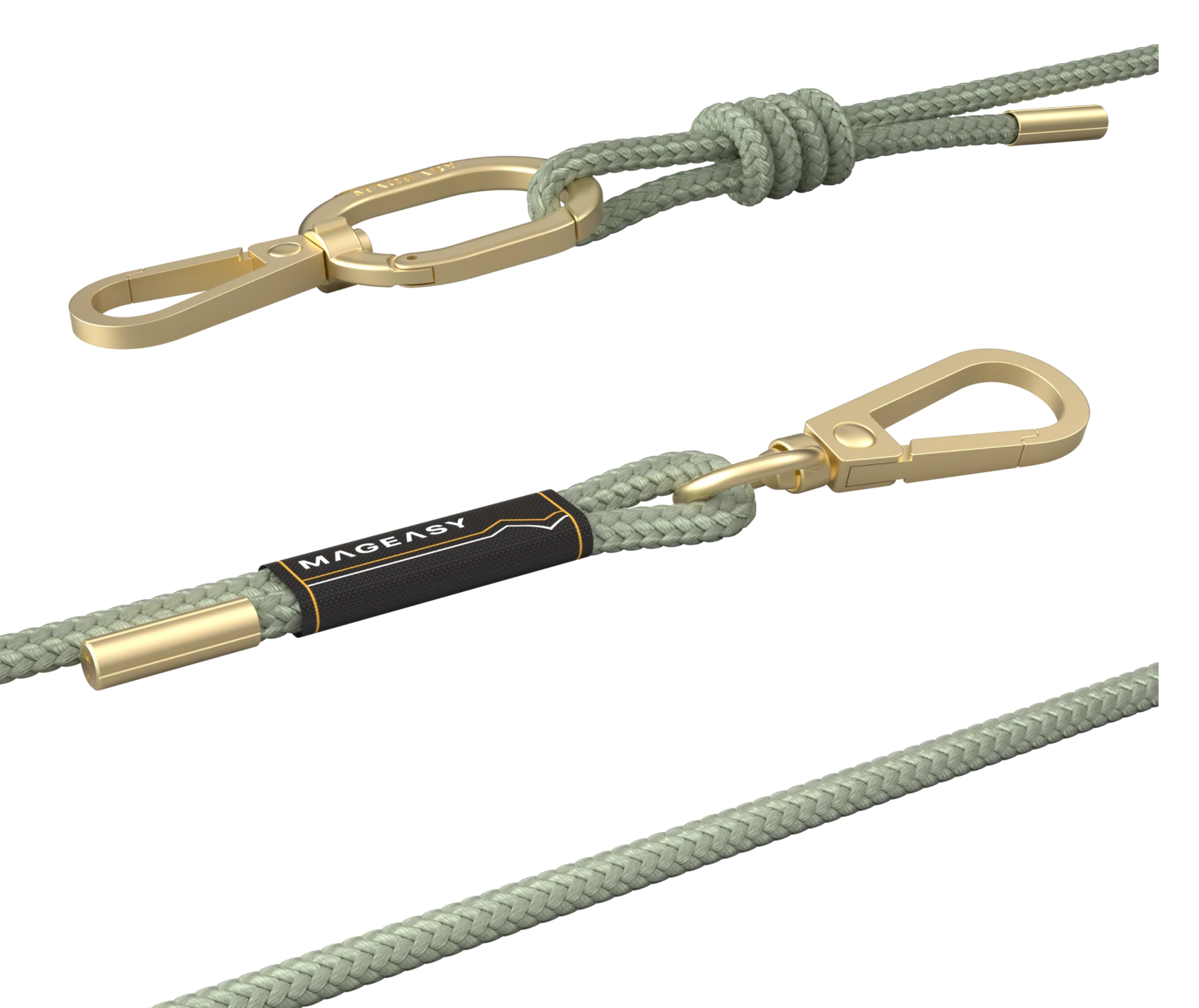 Mageasy Rope Strap 6.0 mm + strap card, kantohihna iPhonelle, Sage Green