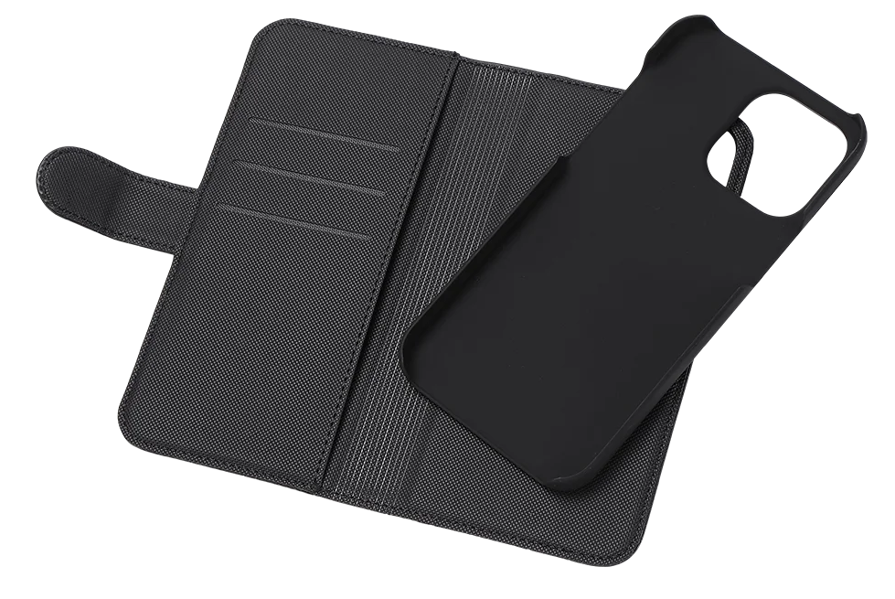 Deltaco Lompakkokotelo iPhone 14 Pro Max, 2-osainen, musta