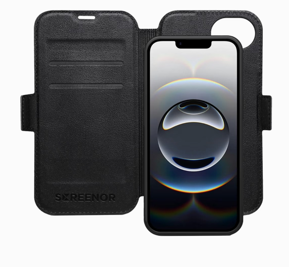 Screenor First 2-IN-1 suojakuori iPhone 16e - musta