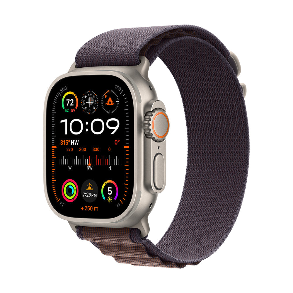 Apple Watch Ultra 2 (GPS+Cellular) - 49 mm titaanikuori ja indigo Alpine-ranneke - keskikokoinen
