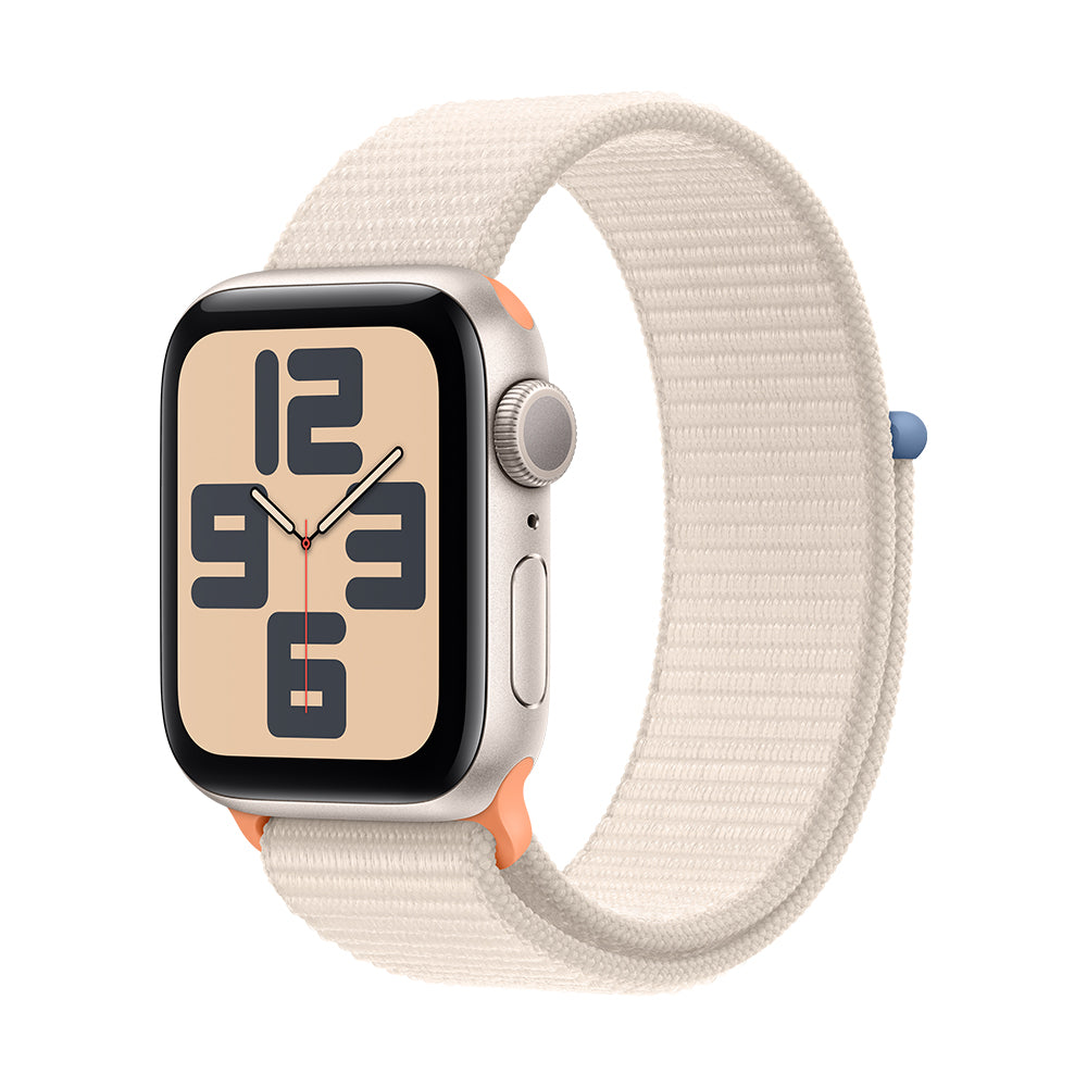 Apple Watch SE (GPS) - 40 mm tähtivalkea alumiinikuori ja Sport Loop -ranneke